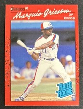 1990 Donruss Marquis Grissom Baseball Rookie Card (RC) #36 Expos OF FR/GD O/C. rookie card picture
