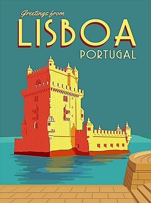 Lisbon Portugal Europe Retro Travel Home Wall Decor Art Poster Print