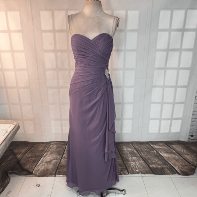 bill levkoff purple bridesmaid dresses Strapless Sweetheart Neck Pleated Dress Size 6 Purple and blue
