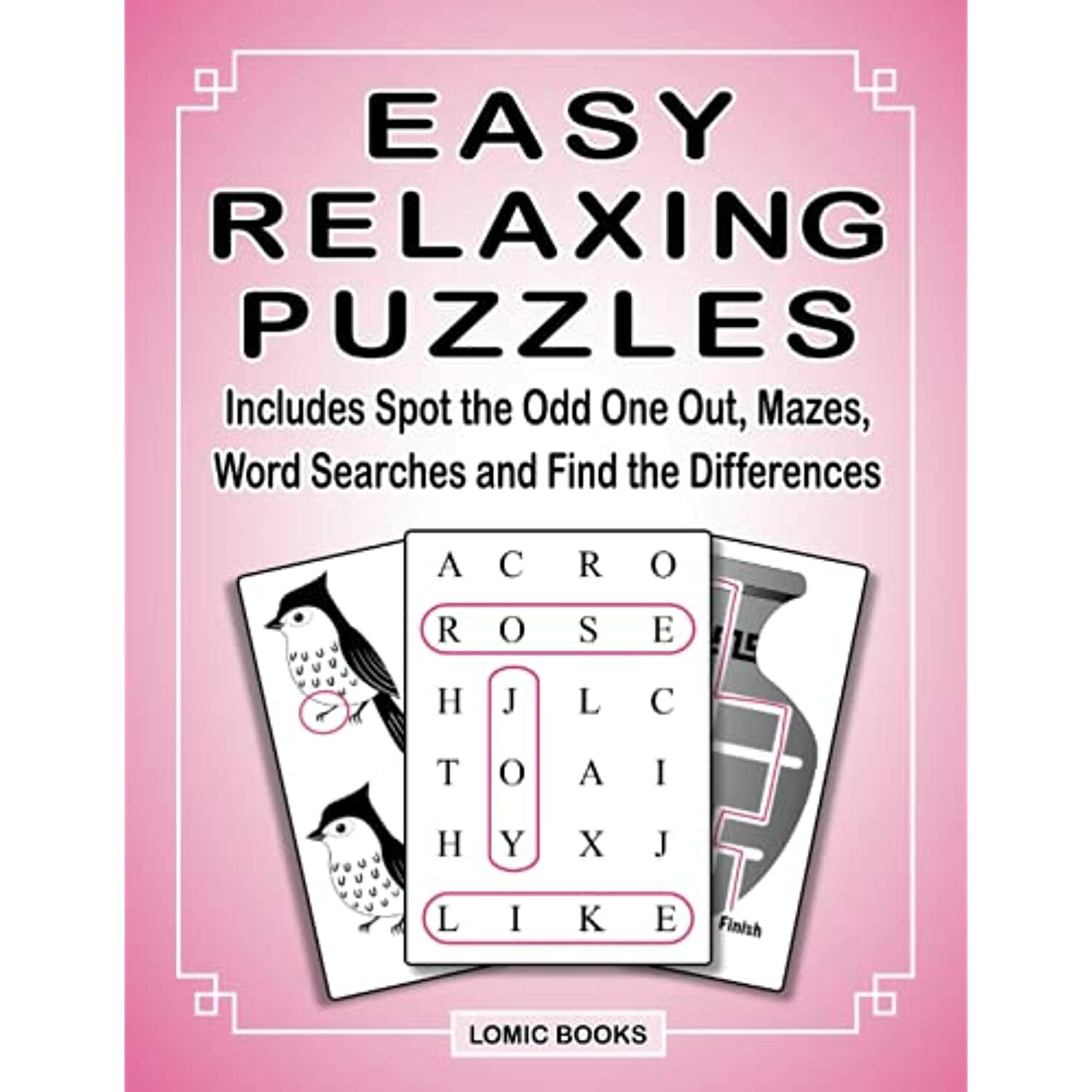 Easy Relazing Puzzles : Includes Spot the Odd One Out, Mazes, Word Searches  and Find the Differences by Joy Kinnest (2018, Trade Paperback, Large Type  / large print edition) for sale online | eBay