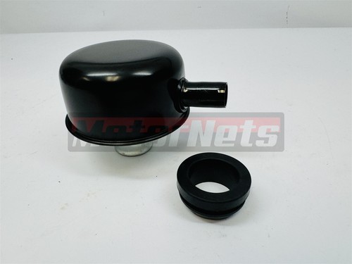 2x Black Valve Cover Push In Breathers w/ Vent Tube SBC BBC SBF 350 454 Hot Rod - Bild 2 von 4