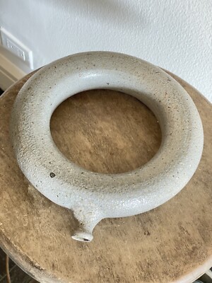 Ben Owen III Grey Ring Jug 2.25''H x 9''W Salt Glazed Signed North Carolina
