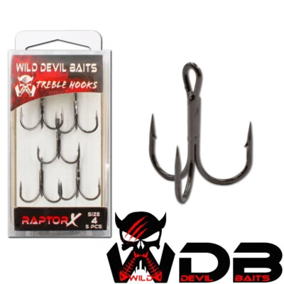 Wild Devil Baits Treble Hooks Raptor X Drilling Raubfischhaken Angelhaken Haken  - Bild 1 von 2