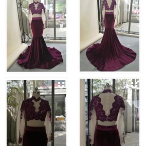 velvet purple prom dress
