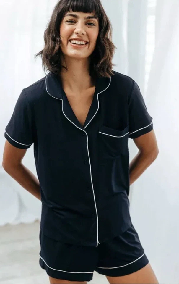 CHELSEA PEERS Pj Pyjama Set Shorts Short Sleeve Top SIZE 26 Uk Modal NEW - Image 2 of 4