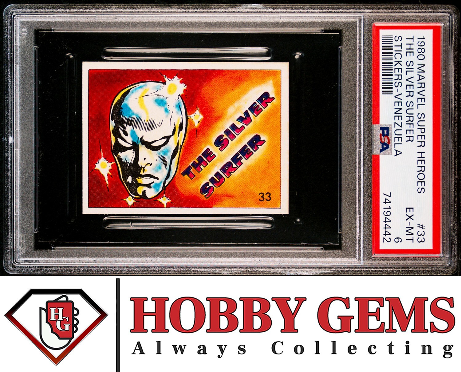 SILVER SURFER PSA 6 1980 Marvel Super Heroes Stickers-Venezuela #33