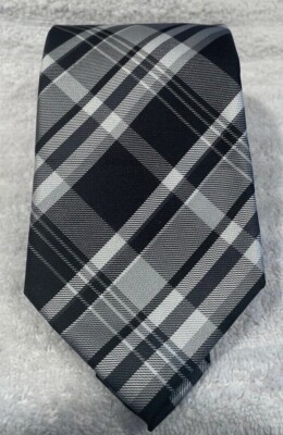 Craft & Barrow Black Striped Designer Tie   NWOT