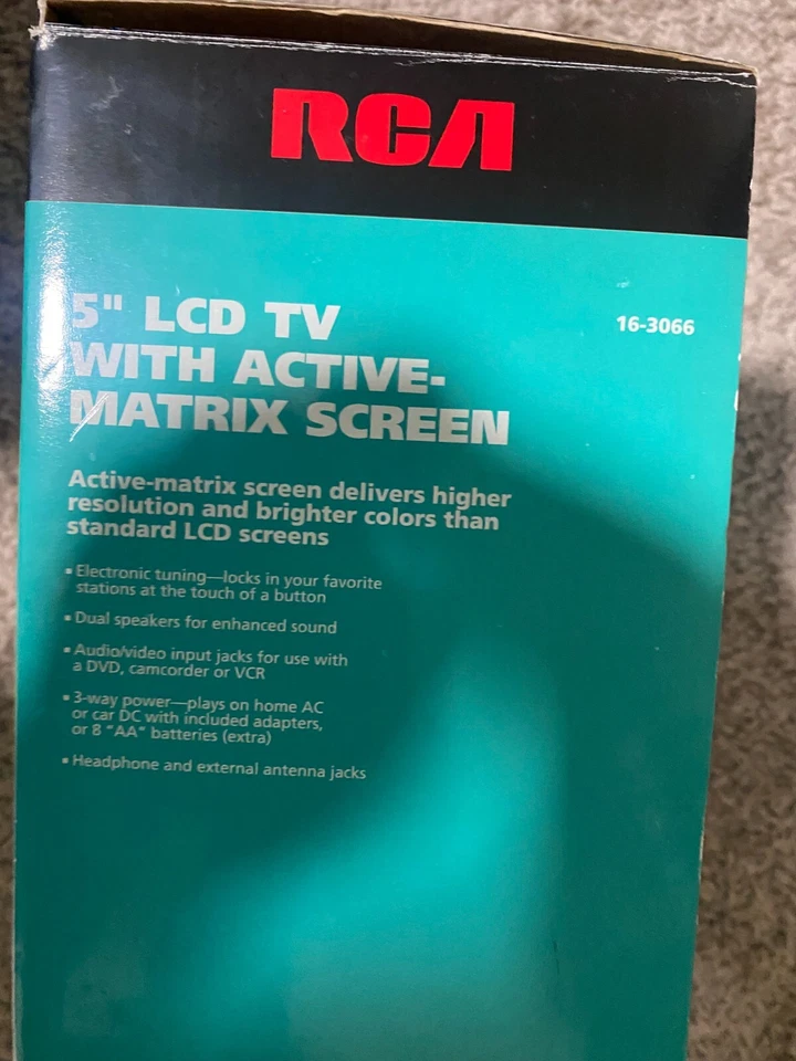 RCA LCD 5" MATRIX SCREEN HIGH RESOLUTION.3 WAY POWER ELECTRONIC TUNING - Image 4 of 4