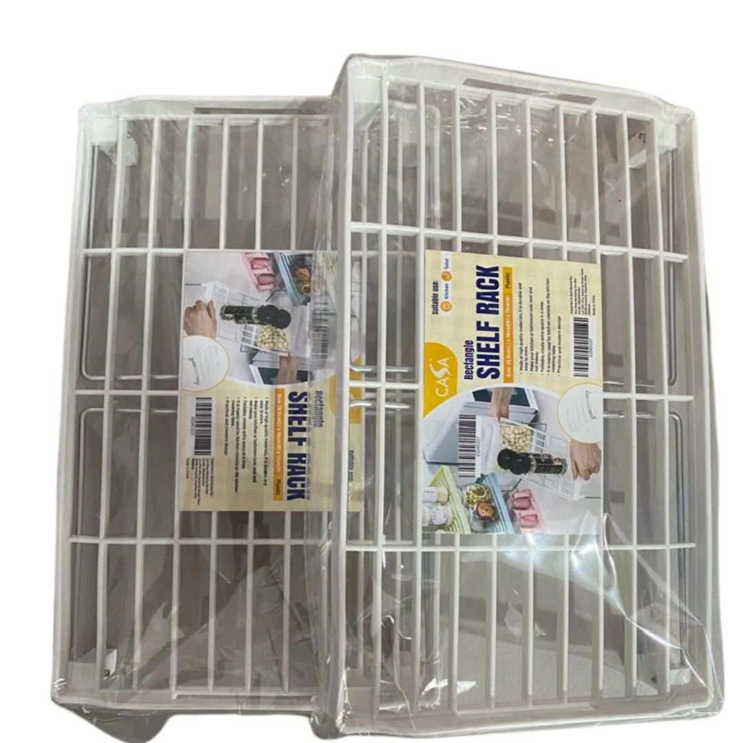 1 Tier Plastic Storage Racks Organizer Shelf Drain Kitchen White Rack