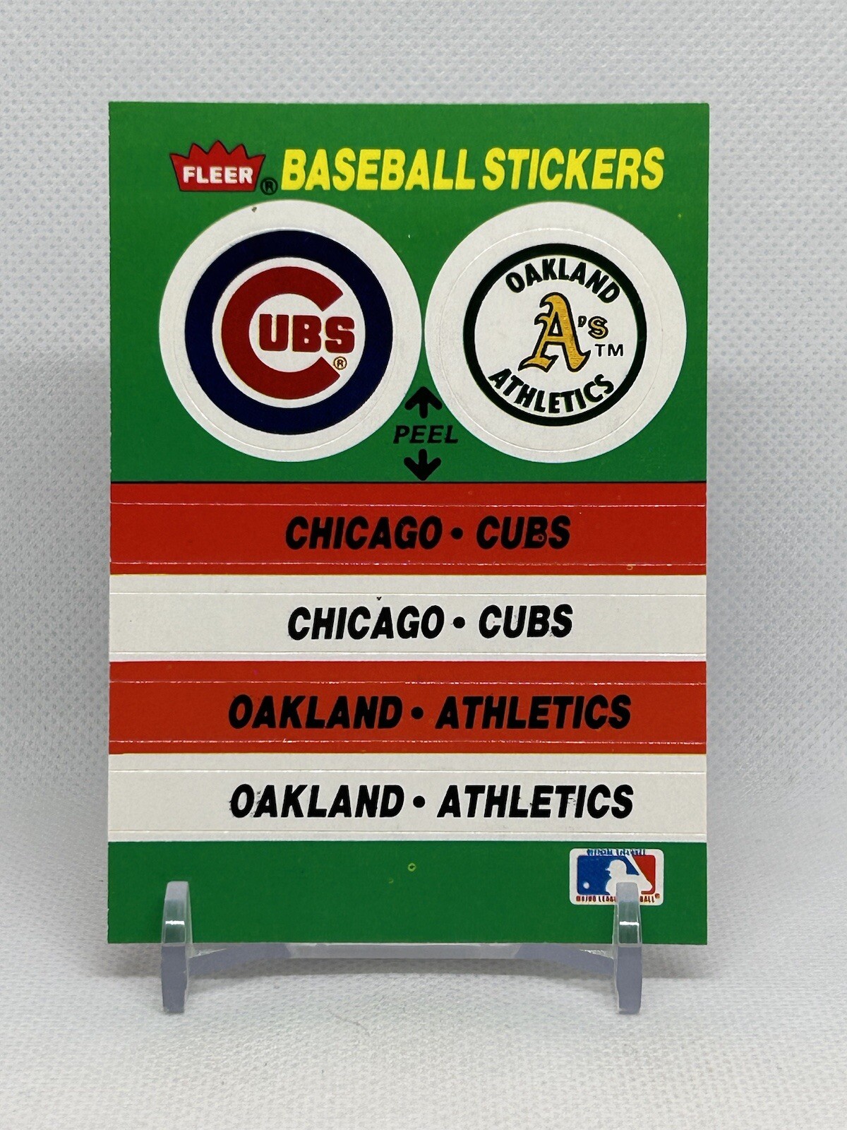 1988 Fleer #NNO Chicago Cubs & Oakland Athletics Team Stickers