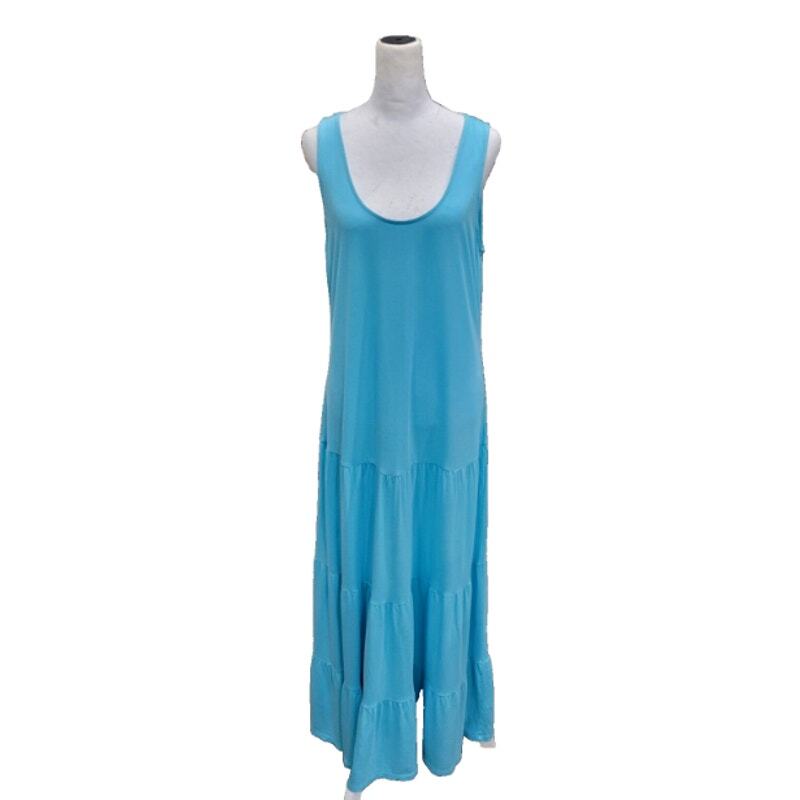 Tommy Bahama Women's Tiered Maxi Dress Size XL Blue Sleeveless Summer
