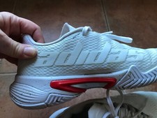 Size 7 - Adidas Barricade White and Red Women's Tennis Sneaker