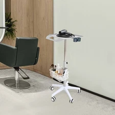 Mobile Rolling Cart Medical Trolley White for Ultrasound Imaging Scanner Cart US