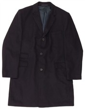 Karl Jackson Mens Overcoat UK 44 2XL Navy Blue Wool CT24