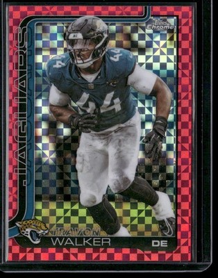 2025 Topps Chrome #141 Travon Walker Hot Pink X-Fractor