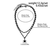 Gothic Kreuz Choker Halskette Schwarz Multilayer Damen Schmuck Clataly