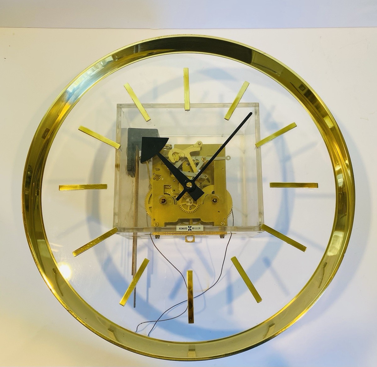George Nelson for Howard Miller Lucite Clock Mid Century Modern
