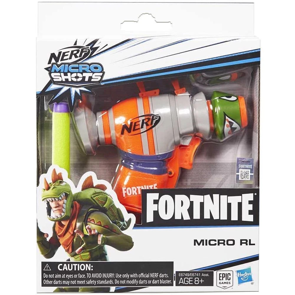 Nerf Fortnite Micro RL MicroShot Blaster Gun with 2 Foam Darts
