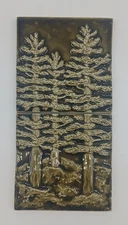 Set of 2 Pratt & Larson 6" x 6" Embossed Fir Tree Tiles