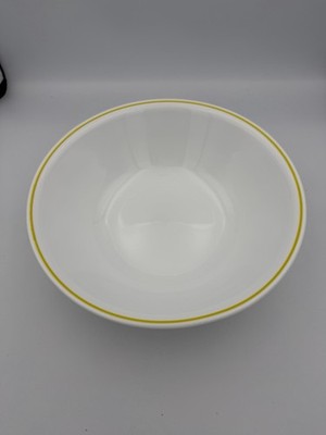 Vintage Corelle April Flowers XL Serving Bowl 10  White Yellow Band