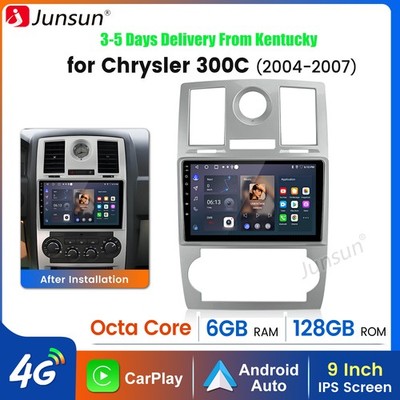 Carplay 6+128GB Android 15 Car Stereo Radio For Chrysler 300C 2004-2007 GPS Navi