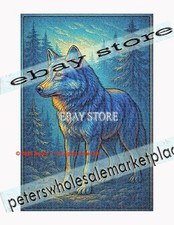 1000 piece jigsaw puzzle Night Wolf Mystic Woodland Style night forest