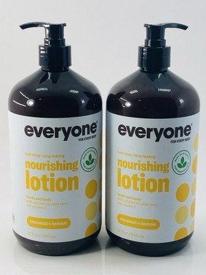 Everyone Nourishing Lotion Coconut + Lemon 32 Oz Set of 2 Hand Body