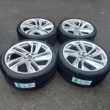 GENUINE 20 AUDI ALLOY WHEELS + NEW TYRES 5 X 112 Q3 A4 A5 A6 VW PASSAT ARTEON
