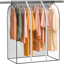 43"Clear Hanging Garment Bags for Closet Storage Extra Large Clothes Bottom
