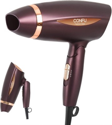 CONFU Portable Travel Hair Dryer with 1600W Ceramic Tourmaline Ionic Technology,