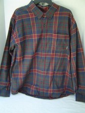 NEW MENS EDDIE BAUER DARK GREEN LONG SLEEVE FIELD FLANNEL SHIRT SIZE 2XL