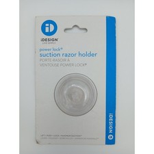 iDESIGN Power Lock Suction Razor Holder Clear Bathroom Wall Mount