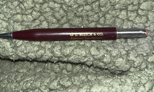 Vtg Mechanical Pencil G.L. Bleich & Co Norfolk, Nebraska (Kuhlman Transformers)