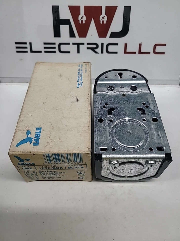 Eagle 1252-BOX  50A 250V  2-Pole 3-Wire Grounding Surface Receptacle - Image 2 of 2