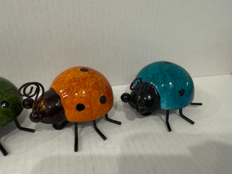 Set of  Ladybug Metal Art. Three Pieces. Wall Mount or Free Stand. Small - Image 4 of 4