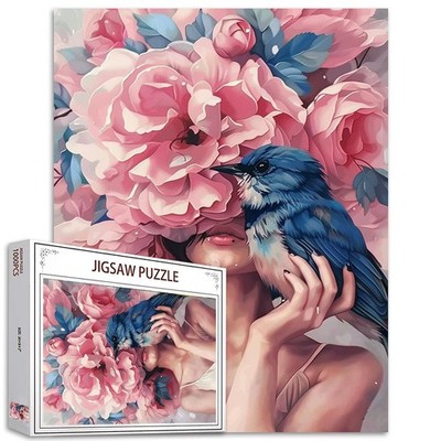 Farbenfrohes Damenporträt Puzzle 1000 Stück 19x27 cm