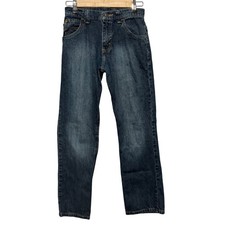 Wrangler Boys Slim Fit Blue Denim Jeans Size 14 Adjustable Waist
