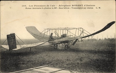 Ak Les Pionniers de l'air, Aeroplane Robart d'Amiens - 3707841