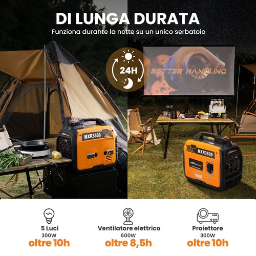 Generatore Di Corrente inverter 3.5KW Silenziato Portatile 21kg for Campeggio - Photo 6/9