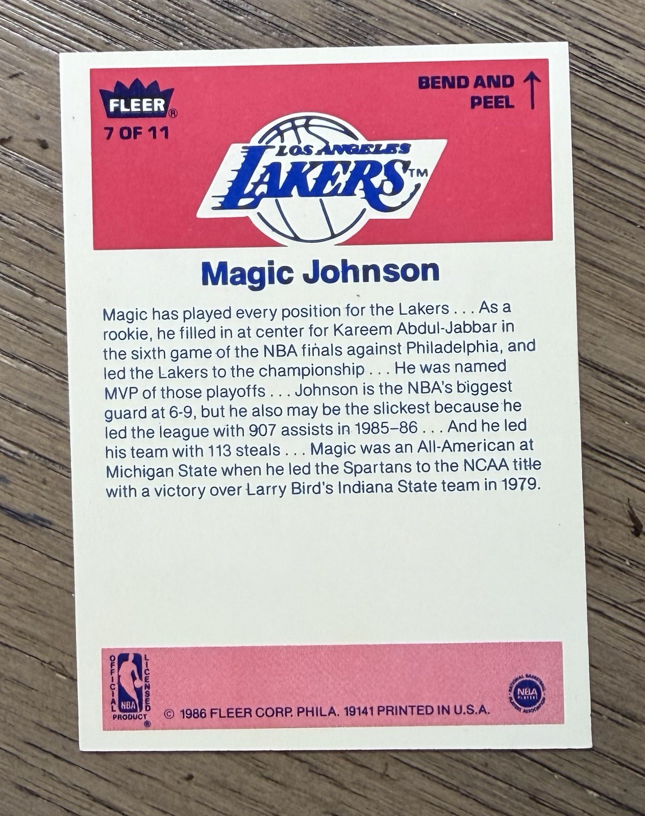 1986-87 Fleer Stickers #7 Magic Johnson