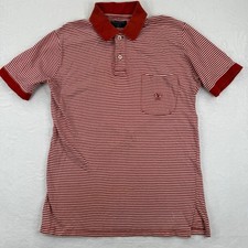 Valentino Jeans Red Stripe Short Sleeve Collared Polo Shirt Made in Italy M READ
