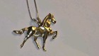 14K Gold Walking Horse Pendant, 14K Gold Chain. — photo 1