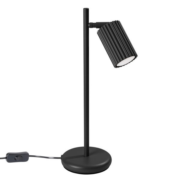 Lampe à poser design en aluminium noir de la collection Karbon GU10