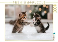 Calvendo Puzzle KäTzchen Im Winterzauber | 2000 Teile Lege-GrößE 90 × 67 Cm Foto