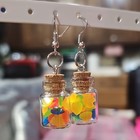 Handcrafted Glass Plastic Multicolor Bottle Dangle Earrings Fashion Costume — photo 1