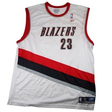 Vintage 90s Reebok Portland Blazers Mens XL #23 Darius Miles Basketball Jersey 
