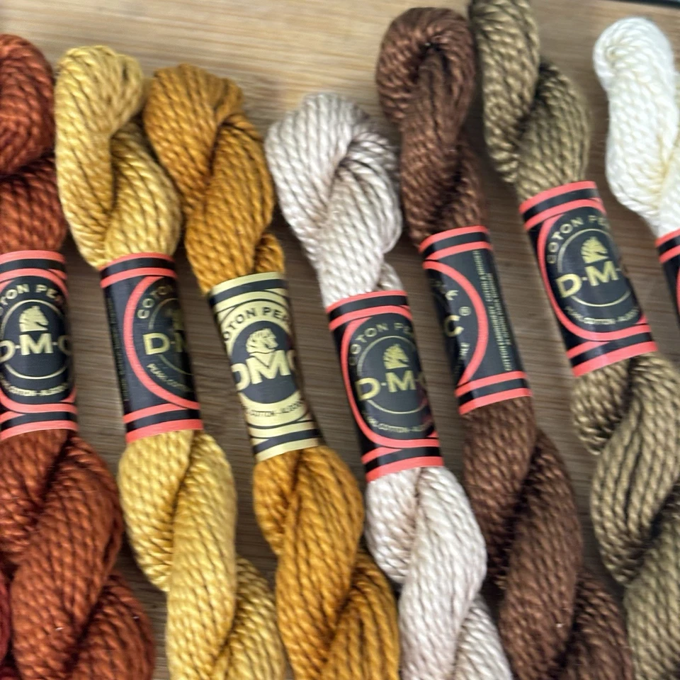 Lot of 12 DMC Cotton Perle #3 Neutral Colors Embroidery Floss 15m/16.4y/5g Coton - Image 4 of 4