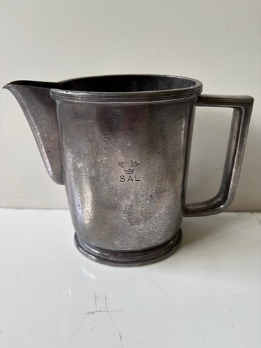 Vintage Swedish American Lines SAL Ocean Liner Water Pitcher 3 Crowns on Front