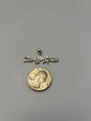 Sterling Silver 3d Alligator charm stamped