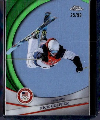 2026 Topps Chrome U.S. Winter Olympic #4 Nick Goepper Green Refractor #/99